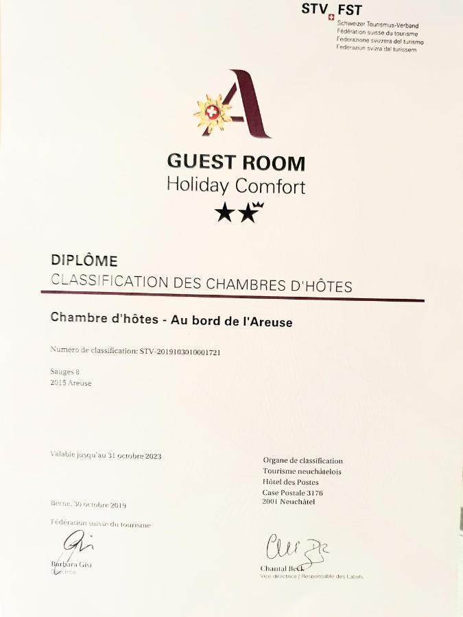Chambre Aux Bord De L'Areuse מראה חיצוני תמונה